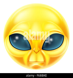 Un étranger émoticône emoji icône personnage extraterrestre Banque D'Images