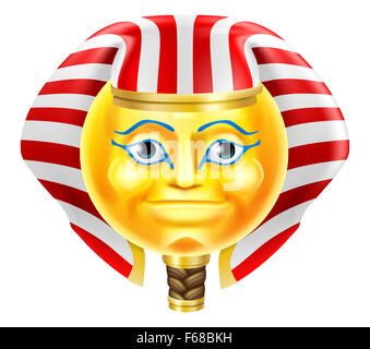 Un dessin de pharaon égyptien émoticône caractère emoji icon Banque D'Images