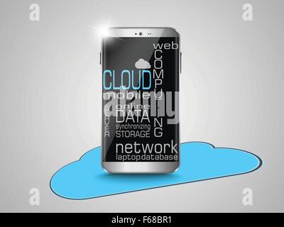 Smart phone comme cloud computing concept design Illustration de Vecteur