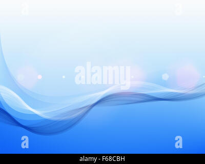 Résumé fond ondulé bleu avec réflexion Banque D'Images