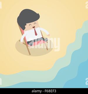 Businessman détente sur la plage, VECTOR, EPS10 Illustration de Vecteur