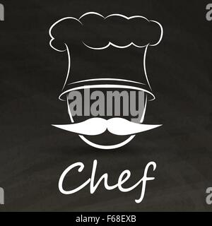 Chef avec moustache logo pour restaurant en design graphique Illustration de Vecteur