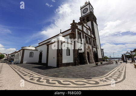 Eglise de Saint Sébastien, Igreja Matriz de Sao Sebastiao, à Ponta Delgada, São Miguel, Açores, Portugal Banque D'Images