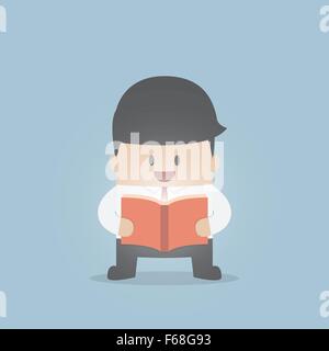 Businessman reading the shining book, VECTOR, EPS10 Illustration de Vecteur