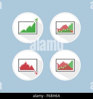 Rise and Fall business graph, VECTOR, EPS10 Illustration de Vecteur