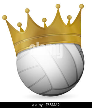 Volley-ball balle avec couronne sur un fond blanc. Vector illustration. Banque D'Images