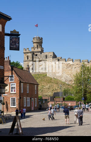 Tour d'observation au Château de Lincoln, au Royaume-Uni. Banque D'Images