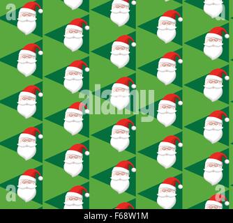 Motif de Noël transparente avec le Père Noël sur vert Illustration de Vecteur