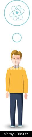 Caractère télévision, physicien à l'icône profession Illustration de Vecteur