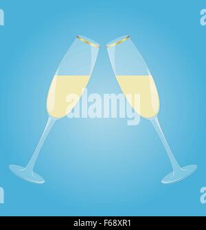 Deux verres de vin mousseux Illustration de Vecteur