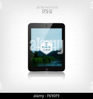 Billet d'hipster réactif web design. Interface utilisateur adaptative. Comprimé. Modèle de site Web concept. Illustration de Vecteur