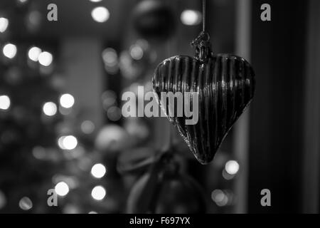 Décorations de Noël en forme d'un coeur Banque D'Images