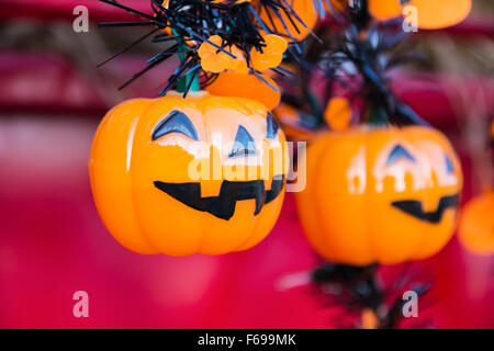 Halloween, les citrouilles et les décors d'Halloween Banque D'Images
