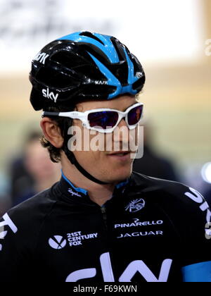 Geraint Thomas, de la Lee Valley VeloPark, Londres, Royaume-Uni. 14 novembre 2015. Banque D'Images