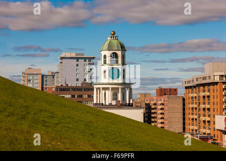 L'horloge de la vieille ville, la colline de la Citadelle, Halifax, Nouvelle-Écosse. Banque D'Images