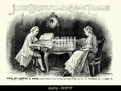 Période d'origine annonce pour John Brinsmead & Sons Pianos, 1893 Banque D'Images