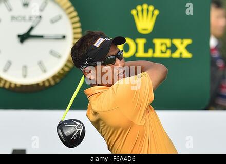 Shanghai, Chine. 15 Nov, 2015. THONGCHAI JAIDEE de la Thaïlande au cours de la journée 4 de la BMW Masters à Lake Malaren Golf Club à Shanghai. Credit : Marcio Machado/ZUMA/Alamy Fil Live News Banque D'Images