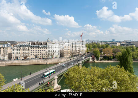 France, Paris, vue de l Île Saint-Louis à partir de l'Institut du Monde Arabe Banque D'Images