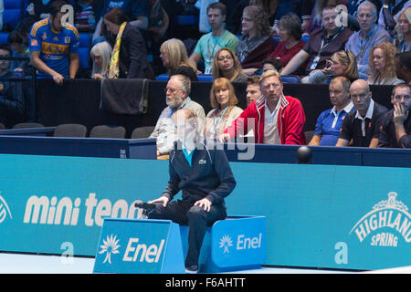 L'entraîneur de Novak Djokovic Boris Becker à la Barclays ATP tournoi lors de l'O2 Banque D'Images