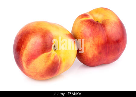 Peach Nectarine isolated on White Banque D'Images