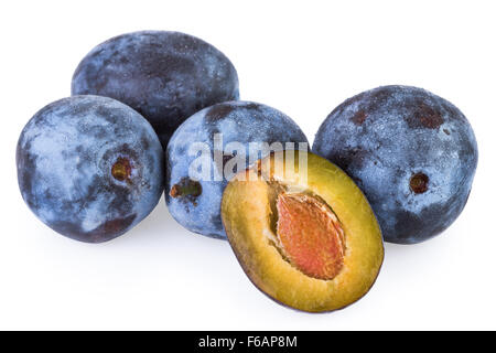 Prunes fraîches isolated on white Banque D'Images