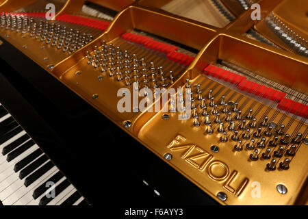 Close up photo d'une édition limitée cher piano Fazioli, faite à Sacile, Italie. Banque D'Images