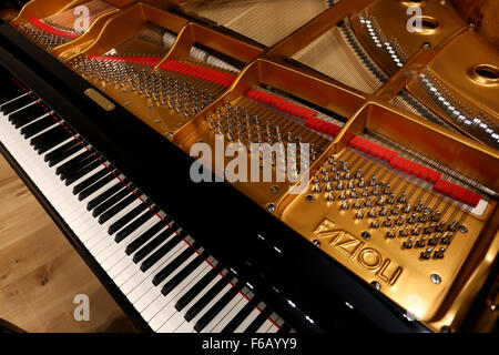 Close up photo d'une édition limitée cher piano Fazioli, faite à Sacile, Italie. Banque D'Images