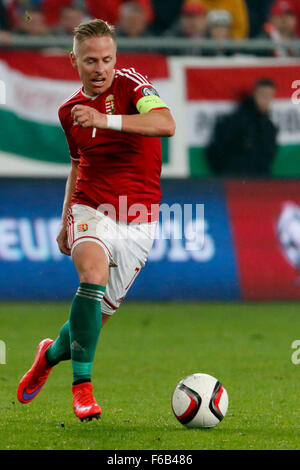 Budapest, Hongrie. 15 novembre, 2015. Le Hongrois Balazs Dzsudzsak est avec la balle pendant la Hongrie et Norvège UEFA Euro 2016 play-off qualificatif match de football à Groupama Arena. Credit : Laszlo Szirtesi/Alamy Live News Banque D'Images