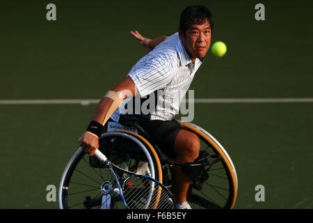 Chiba, Japon. 15 Nov, 2015. Satoshi Saita Tennis en fauteuil roulant Tennis en fauteuil roulant : All-Japan Masters masculin au centre de formation de Tennis Final à Chiba, Japon . © Ito Shingo/AFLO SPORT/Alamy Live News Banque D'Images