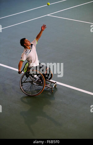 Chiba, Japon. 15 Nov, 2015. Takashi Sanada Tennis en fauteuil roulant Tennis en fauteuil roulant : All-Japan Masters masculin au centre de formation de Tennis Final à Chiba, Japon . © Ito Shingo/AFLO SPORT/Alamy Live News Banque D'Images