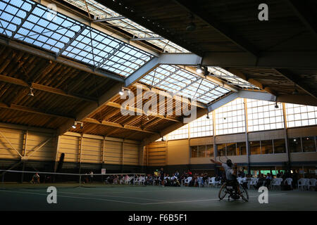 Chiba, Japon. 15 Nov, 2015. Satoshi Saita Tennis en fauteuil roulant Tennis en fauteuil roulant : All-Japan Masters masculin au centre de formation de Tennis Final à Chiba, Japon . © Ito Shingo/AFLO SPORT/Alamy Live News Banque D'Images