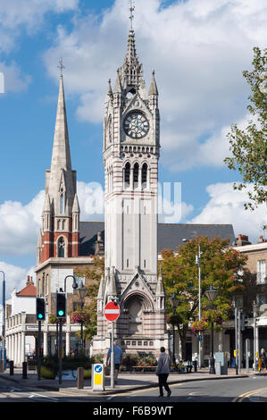 Gravesend Tour de l'horloge et l'Église méthodiste, Milton Road, Gravesend, Kent, Angleterre, Royaume-Uni Banque D'Images