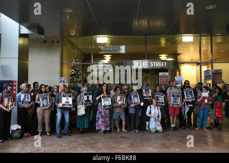 Rallye pour les réfugiés kurdes iraniens, Fazel Chegen à Sydney, Australie. 13 novembre 2015. Banque D'Images