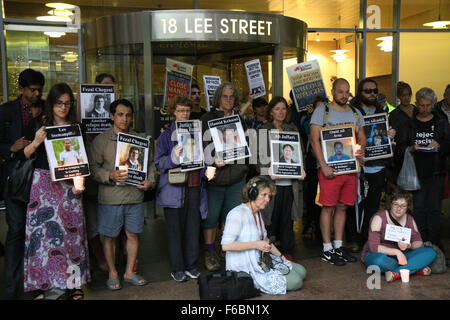 Rallye pour les réfugiés kurdes iraniens, Fazel Chegen à Sydney, Australie. 13 novembre 2015. Banque D'Images