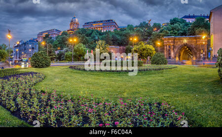 Château de Buda horaires de nuit, Budapest, Hongrie Banque D'Images