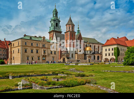 La cathédrale du Wawel et Château Royal, Cracovie, Pologne Banque D'Images