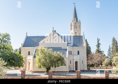 L'Église Réformée hollandaise à Vosburg, un petit village dans le Cap du Nord région du Karoo, Afrique du Sud. L'église a été inaugura Banque D'Images