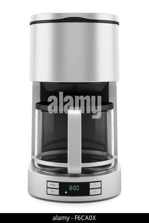 Machine à café filtre isolé sur fond blanc Banque D'Images