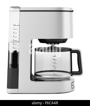 Machine à café filtre isolé sur fond blanc Banque D'Images
