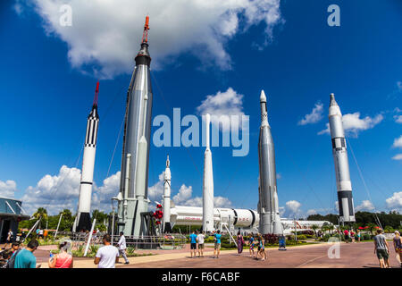 Rocket Garden à Kennedy Space Center Banque D'Images