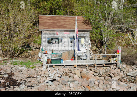 La Société de l'aide d'Otter Creek fish house à Otter Cove, Mount Desert, Maine, près de l'Blackwoods Campground dans l'Acadia National Park. Banque D'Images