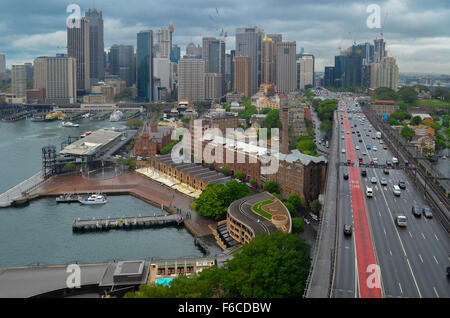 Quartier Financier de Sydney Harbour Bridge Vue de Banque D'Images