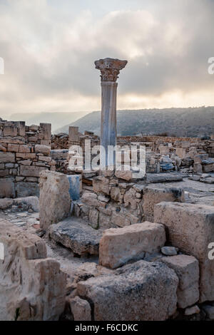 Chypre - 18 juillet 2015 : ruines de l'ancienne ville romaine de curium, Kourion, Chypre. La civilisation romaine, 4e siècle. Banque D'Images