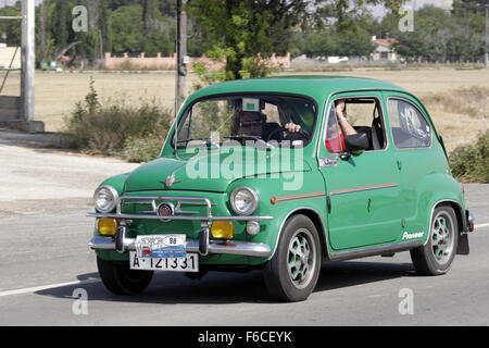 Siège de voiture classique 600 réunion à Albacete, en Espagne. Banque D'Images