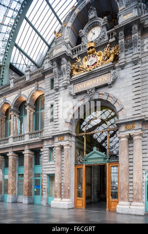 Belgique, Anvers, gare centrale Banque D'Images