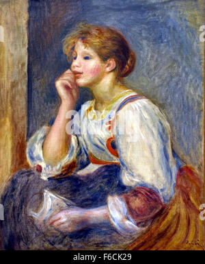 Femme à la lettre - Femme avec lettre 1890 Pierre Auguste Renoir 1841-1919 français La France Banque D'Images