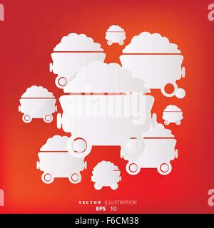 L'extraction du charbon l'icône Panier Illustration de Vecteur