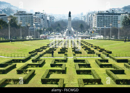 Le parc Eduardo VII à Lisbonne, Portugal, Europe. Banque D'Images