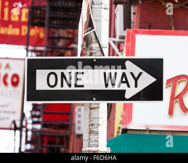 Une façon plaque de rue dans la ville de New York. Banque D'Images