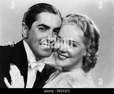 Publié : 24 mai 1938 - Film Original Titre : Alexander's Ragtime Band. Sur la photo : ALICE FAYE, DON AMECHE, TYRONE POWER. Banque D'Images